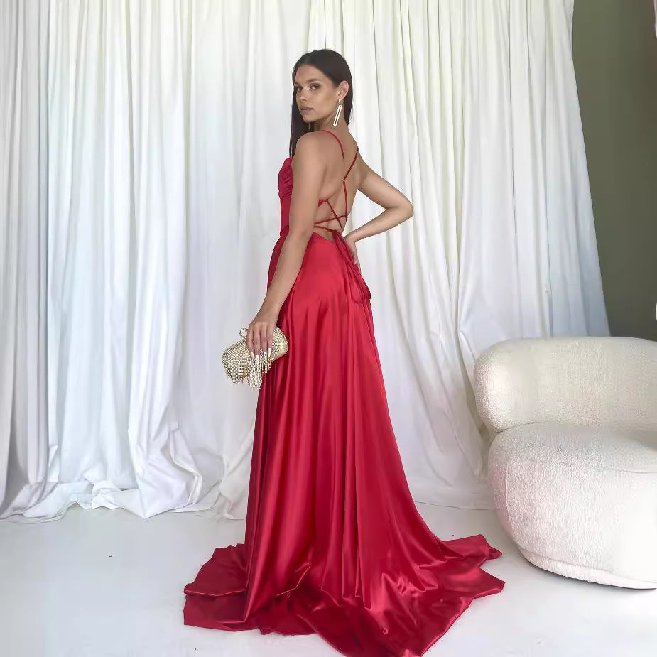 Sling Long Slit Dress
