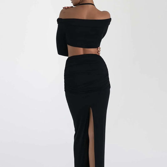 Long-sleeved Blouse Skirt Set