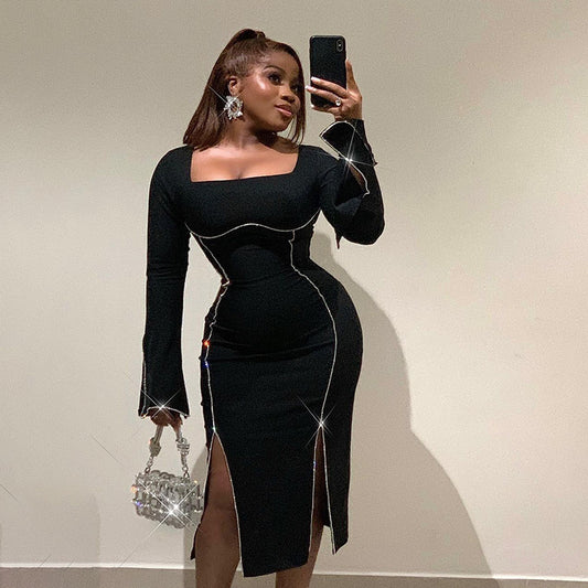 Side-slit Sheath Dress