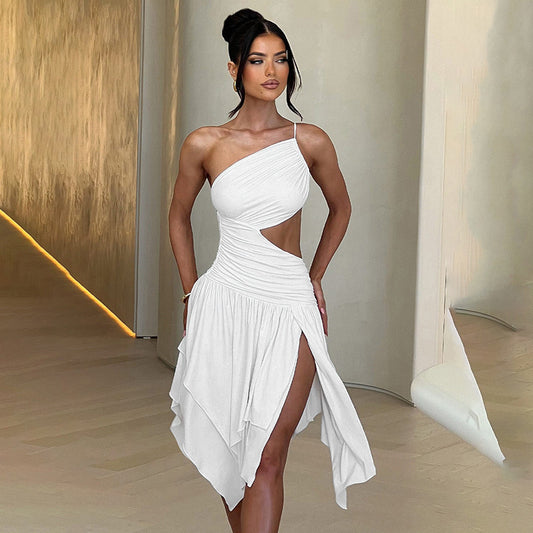 One Shoulder Backless Dress