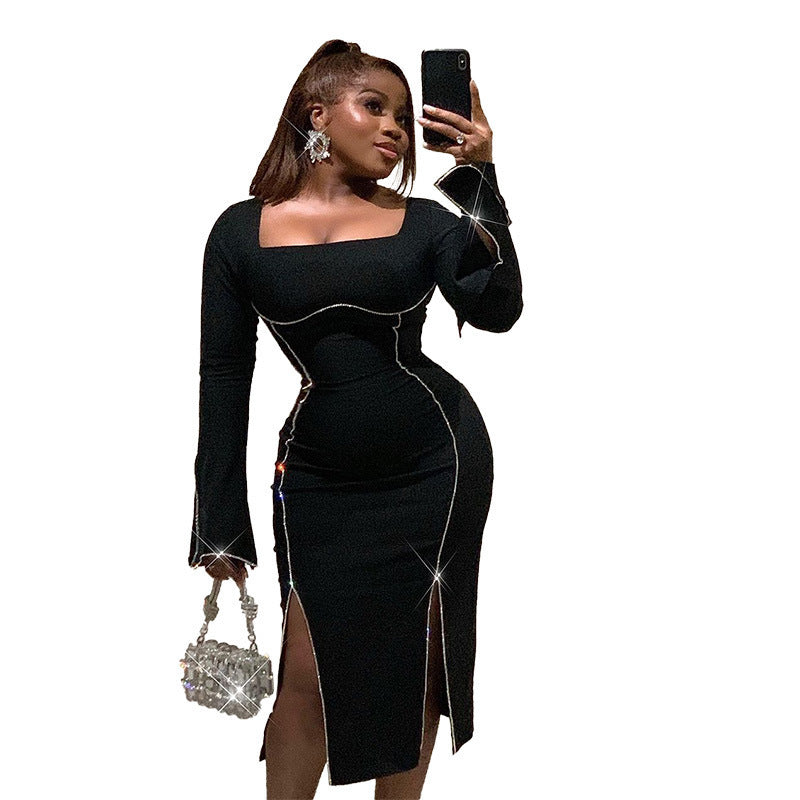 Side-slit Sheath Dress
