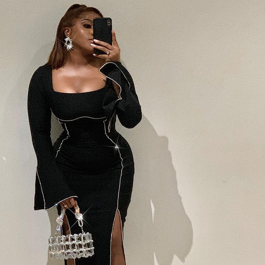 Side-slit Sheath Dress