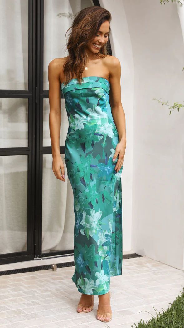 Tube Top Silky Long Dress