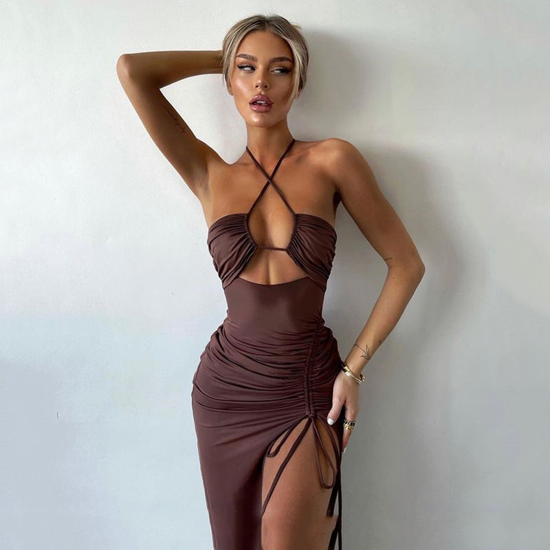 Halterneck Split Dress