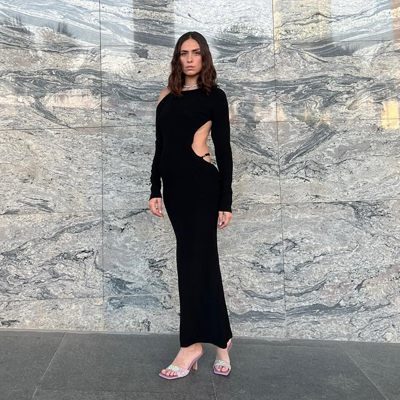 Backless Long Sleeve Slim Dress