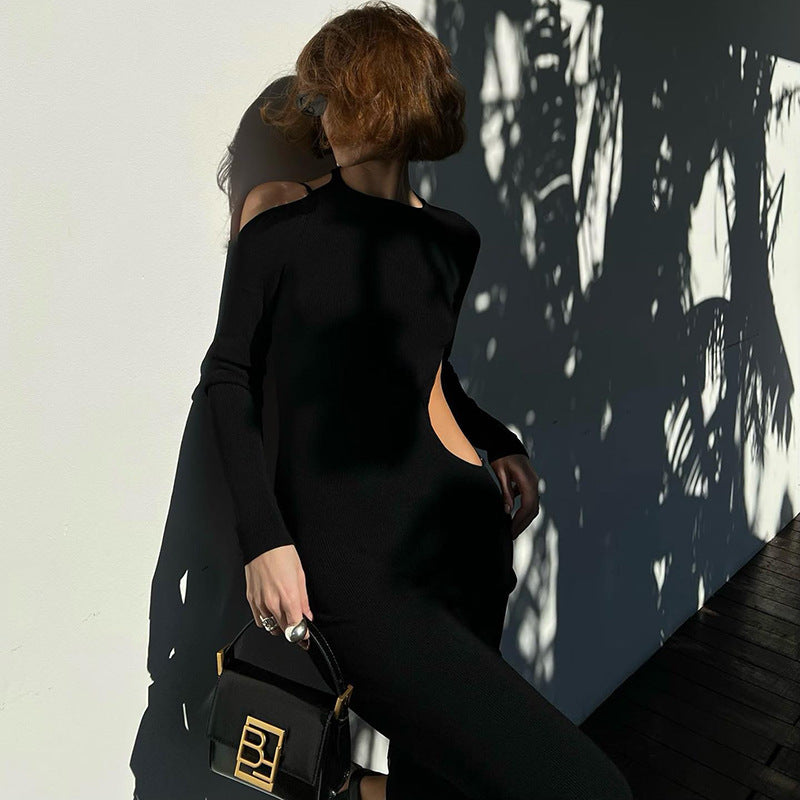 Backless Long Sleeve Slim Dress
