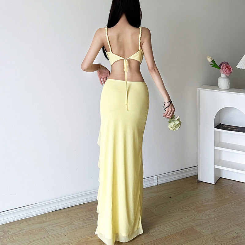Wave Slit Skirt Suit