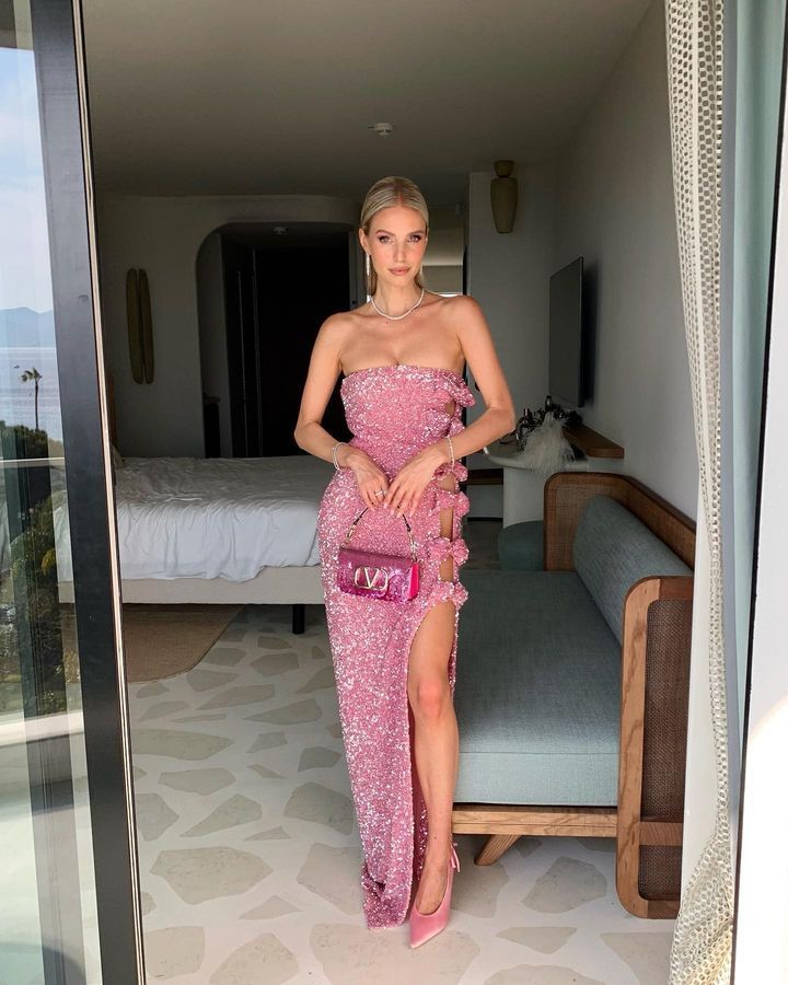 Bow Split Tight Long Dress