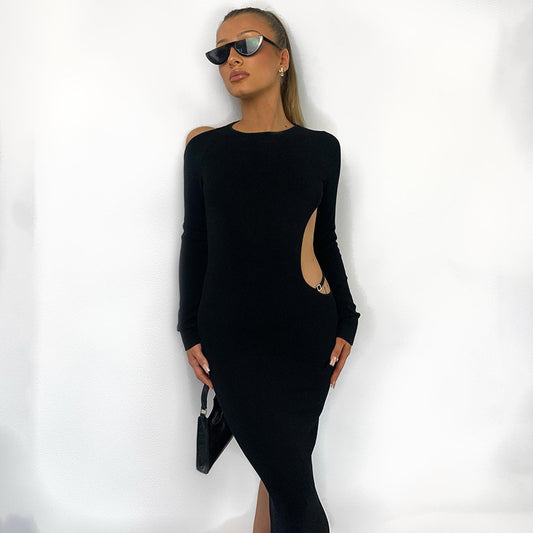 Backless Long Sleeve Slim Dress