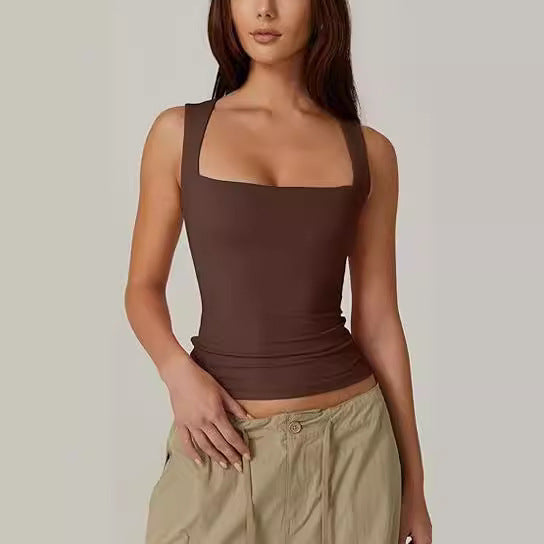 Solid Sleeveless Tops