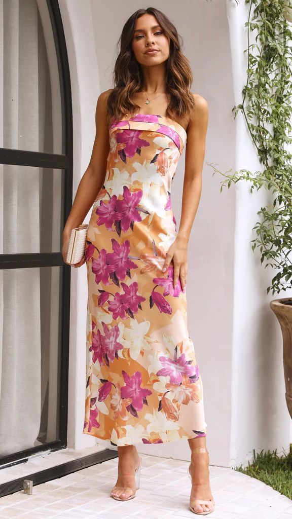 Tube Top Silky Long Dress