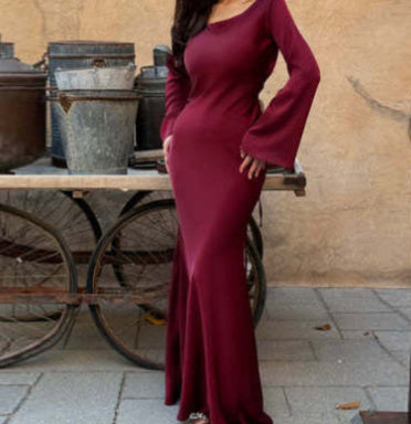 Round Neck Long Sleeved Dress