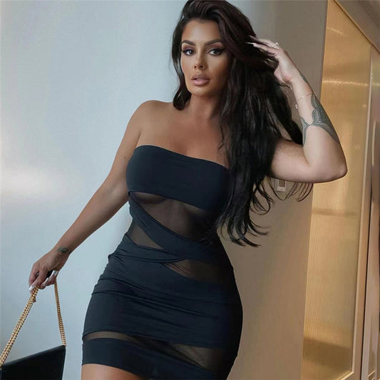 Off-neck wrapped Dress