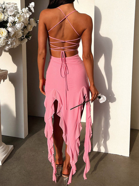 Split Ruffle Design Dress