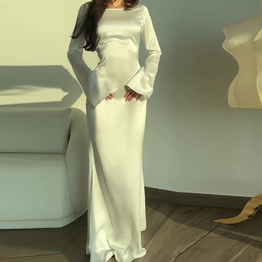 Round Neck Long Sleeved Dress