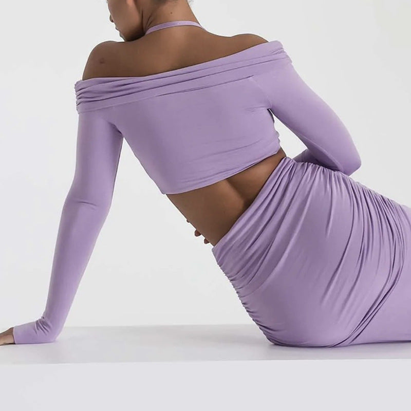 Long-sleeved Blouse Skirt Set