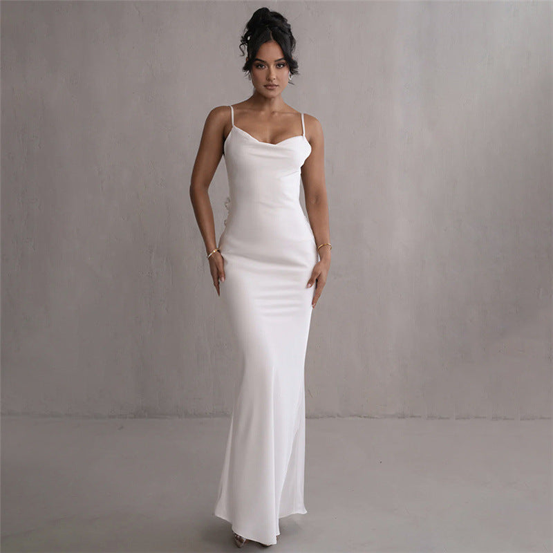 Flower Backless Sling Dress