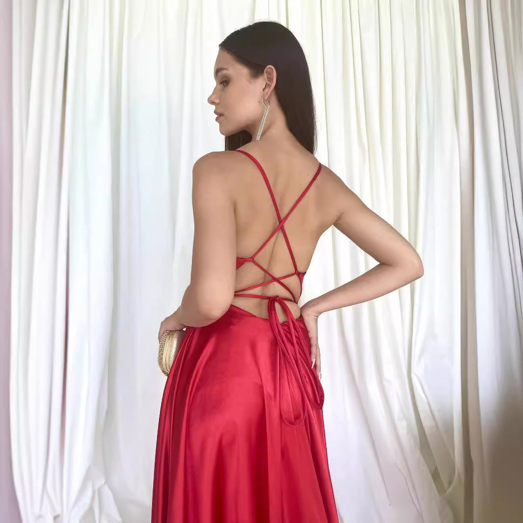 Sling Long Slit Dress