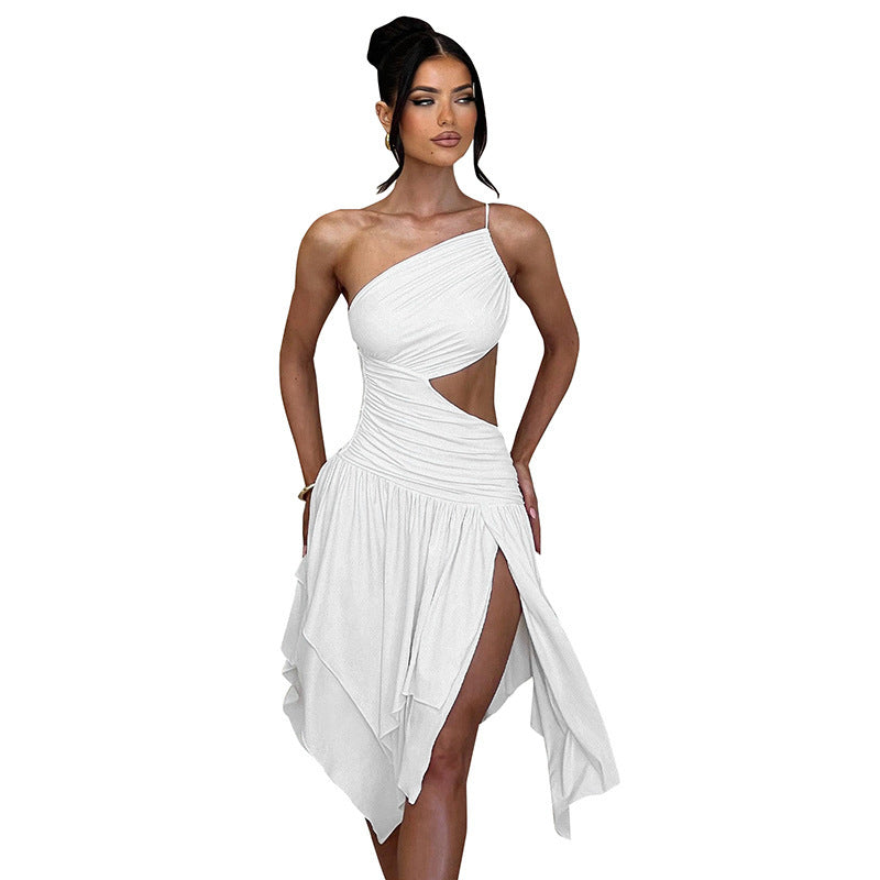 One Shoulder Backless Dress