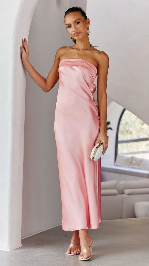 Tube Top Silky Long Dress