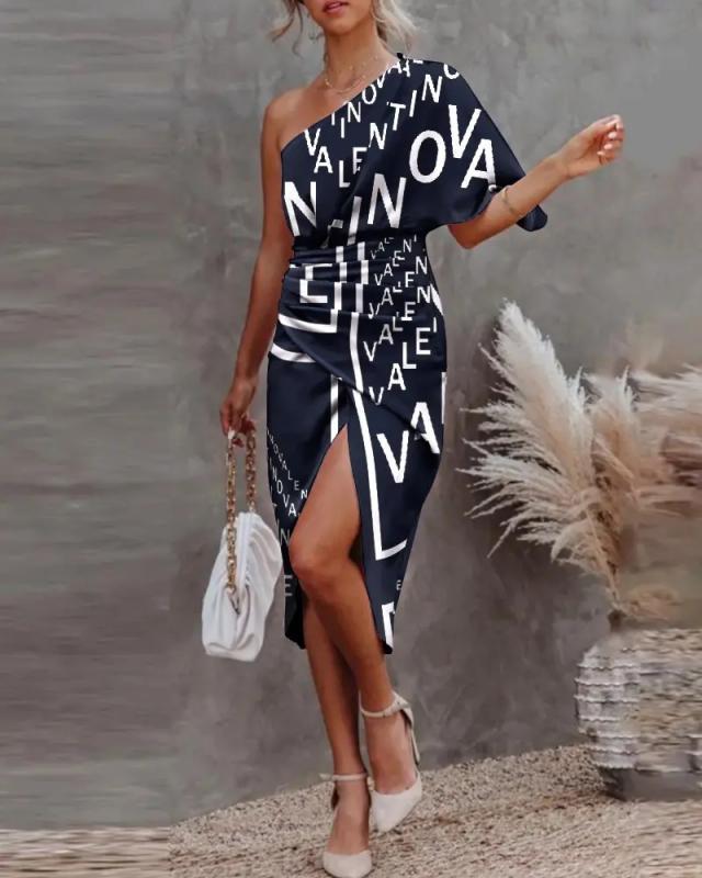 Cross-shoulder Dress